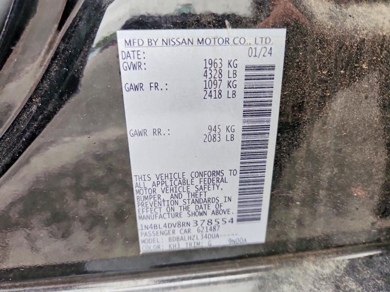 Aukcja sprzedaży 2024 Nissan Altima, vin: 1N4BL4DV8RN378554, numer aukcji: 51781516