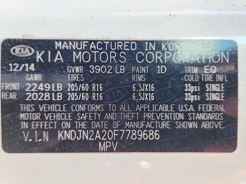 Продаж на аукціоні авто 2015 Kia Soul, vin: KNDJN2A20F7789686, номер лоту: 51020826