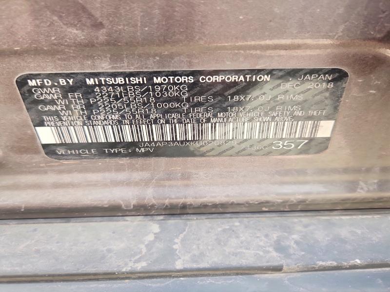 48471356 :رقم المزاد ، JA4AP3AUXKU020829 vin ، 2019 Mitsubishi Outlander Sport مزاد بيع
