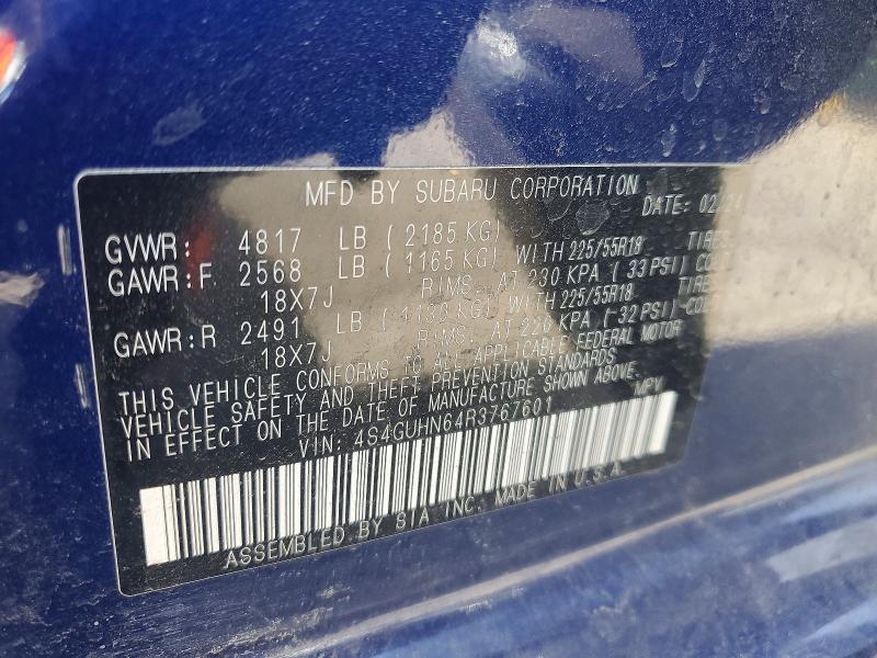 47307056 :رقم المزاد ، 4S4GUHN64R3767601 vin ، 2024 Subaru Crosstrek مزاد بيع