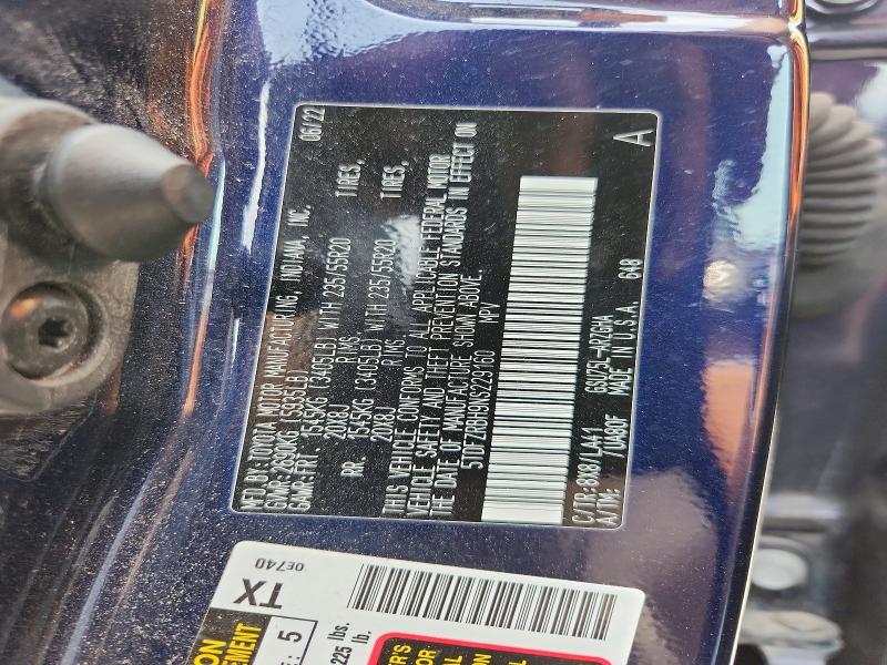 Aukcja sprzedaży 2022 Toyota Highlander, vin: 5TDFZRBH9NS229160, numer aukcji: 50557506