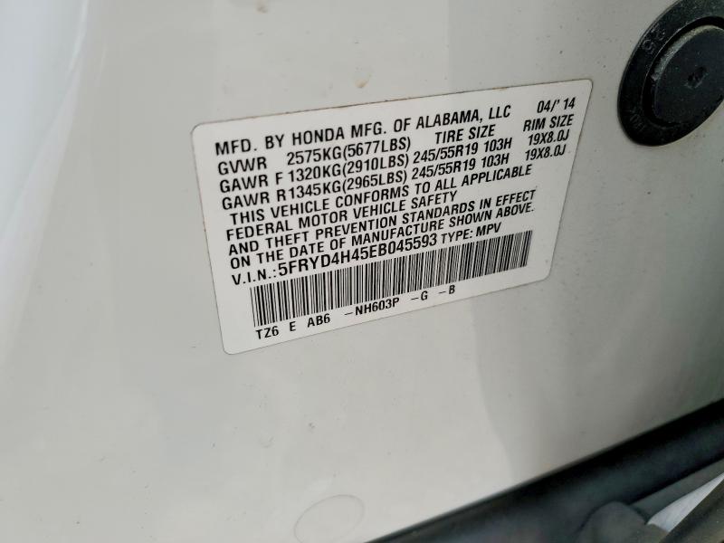 Aukcja sprzedaży 2014 Acura Mdx, vin: 5FRYD4H45EB045593, numer aukcji: 49808806