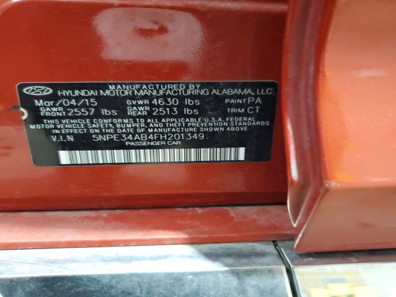 50990216 :رقم المزاد ، 5NPE34AB4FH201349 vin ، 2015 Hyundai Sonata مزاد بيع