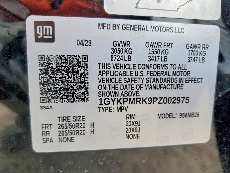 Продаж на аукціоні авто 2023 Cadillac Lyriq, vin: 1GYKPMRK9PZ002975, номер лоту: 51627876