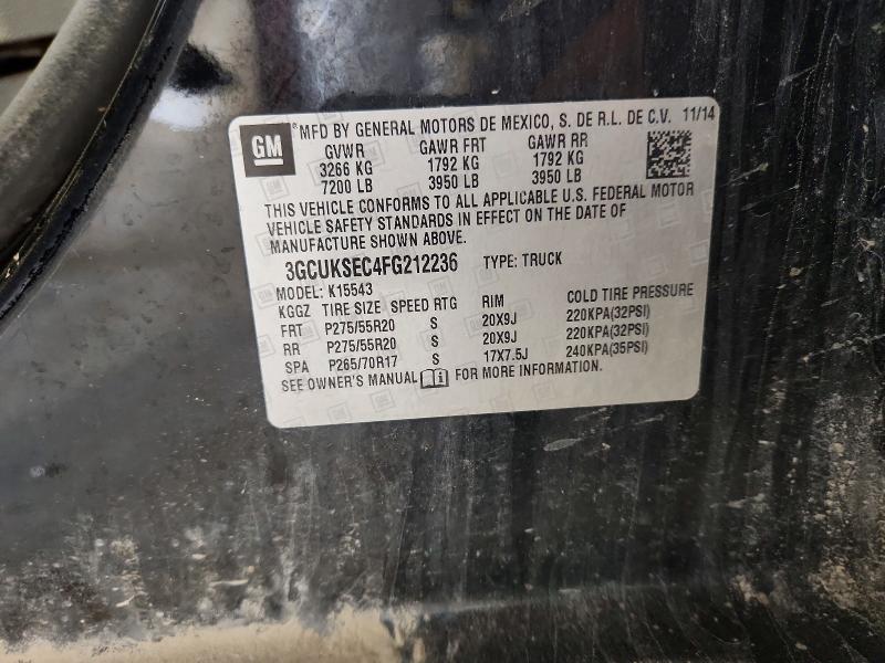 2015 Chevrolet Silverado მანქანა იყიდება აუქციონზე, vin: 3GCUKSEC4FG212236, აუქციონის ნომერი: 49680876