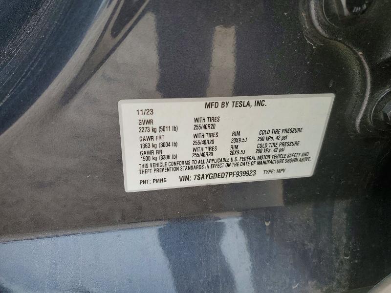49300746 :رقم المزاد ، 7SAYGDED7PF939923 vin ، 2023 Tesla Model Y مزاد بيع