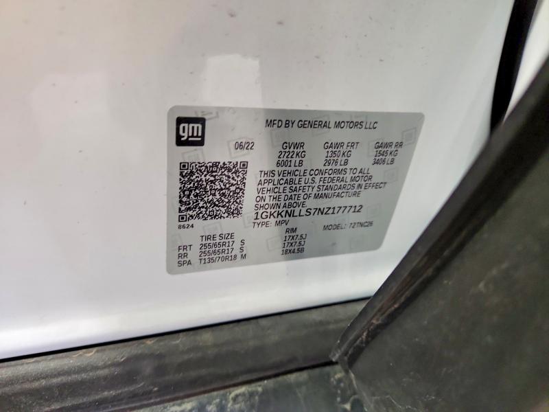 Продаж на аукціоні авто 2022 Gmc Acadia, vin: 1GKKNLLS7NZ177712, номер лоту: 49145136