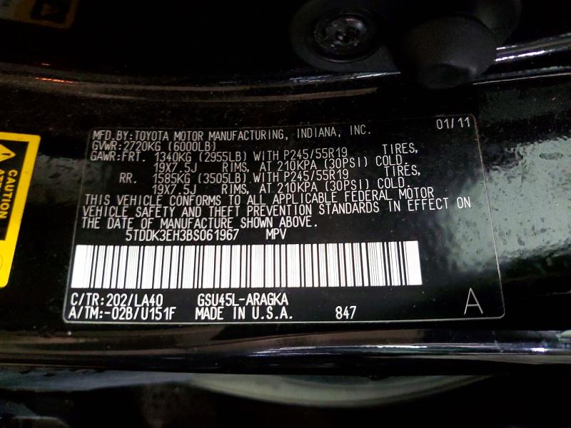 Aukcja sprzedaży 2011 Toyota Highlander, vin: 5TDDK3EH3BS061967, numer aukcji: 51417916