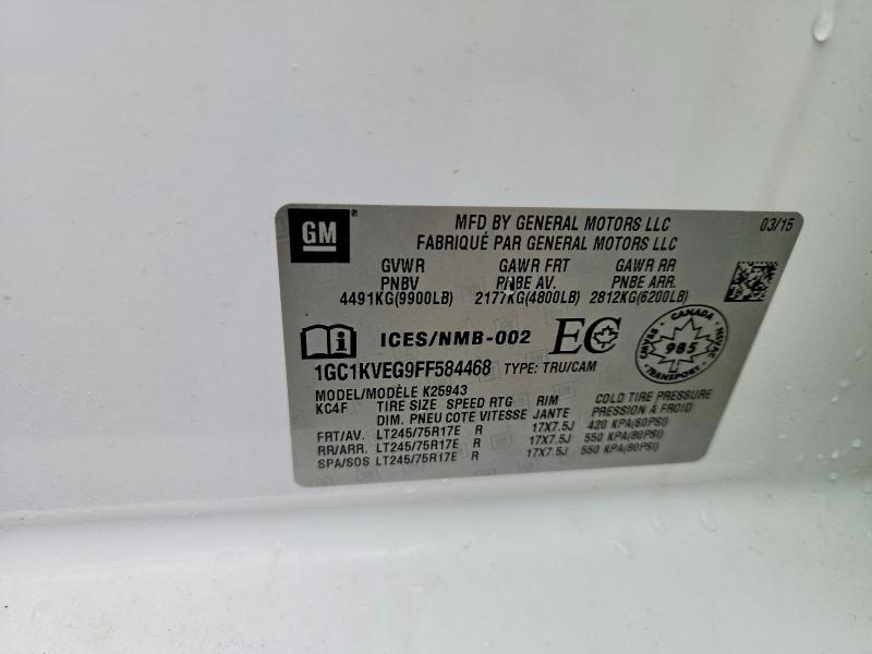 2015 Chevrolet Silverado მანქანა იყიდება აუქციონზე, vin: 1GC1KVEG9FF584468, აუქციონის ნომერი: 51328436