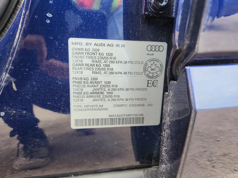 Продажа на аукционе авто 2024 Audi Q3, vin: WA1AUCF34R1155146, номер лота: 50291866