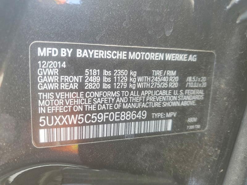 Aukcja sprzedaży 2015 Bmw X4, vin: 5UXXW5C59F0E88649, numer aukcji: 48926926