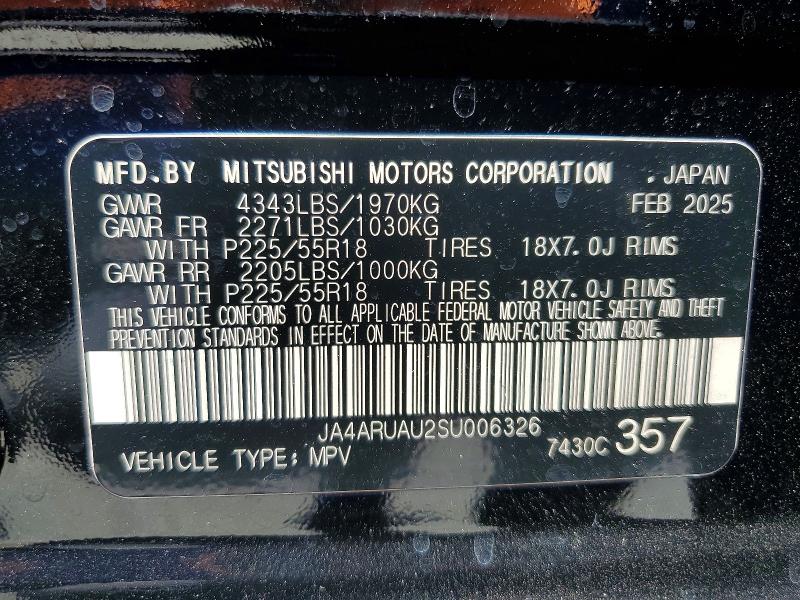 Продаж на аукціоні авто 2025 Mitsubishi Outlander Sport, vin: JA4ARUAU2SU006326, номер лоту: 50988856