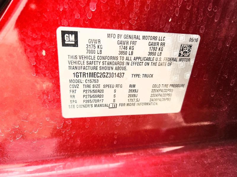 Продаж на аукціоні авто 2016 Gmc Sierra, vin: 1GTR1MEC2GZ301437, номер лоту: 48545846