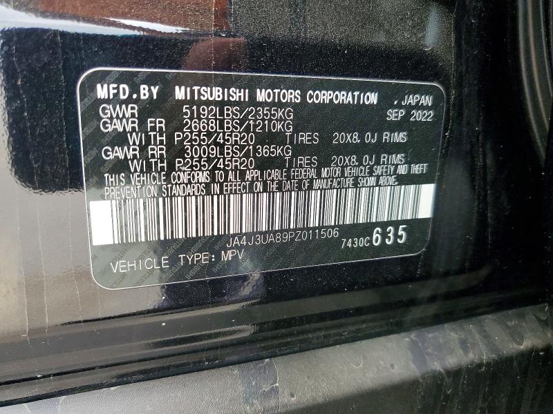 49966696 :رقم المزاد ، JA4J3UA89PZ011506 vin ، 2023 Mitsubishi Outlander مزاد بيع