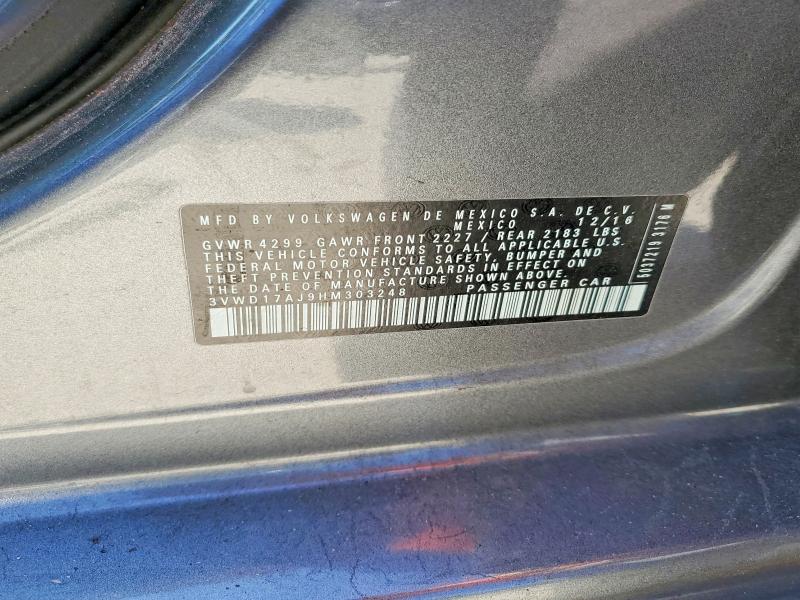 50856946 :رقم المزاد ، 3VWD17AJ9HM303248 vin ، 2017 Volkswagen Jetta مزاد بيع