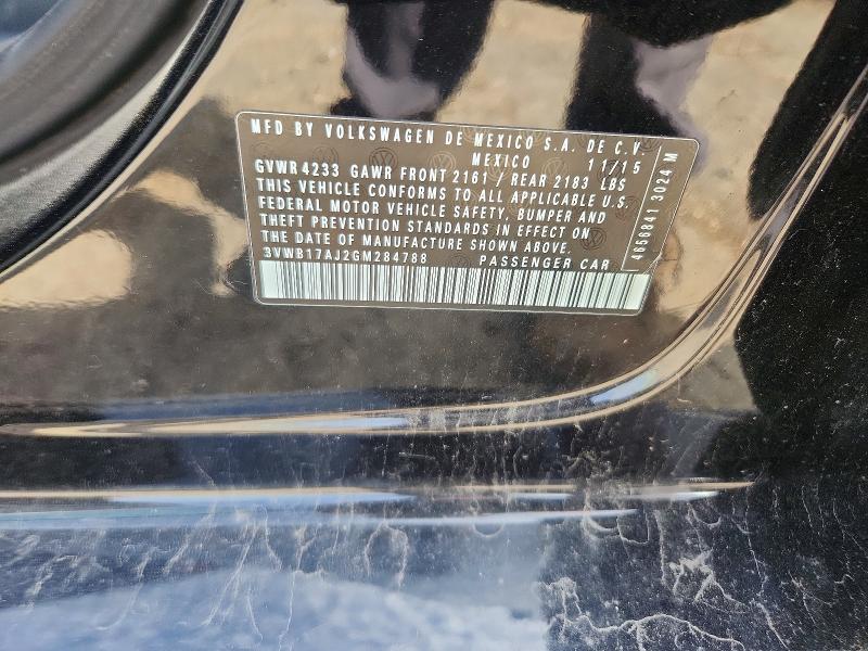 Продажа на аукционе авто 2016 Volkswagen Jetta, vin: 3VWB17AJ2GM284788, номер лота: 50553806