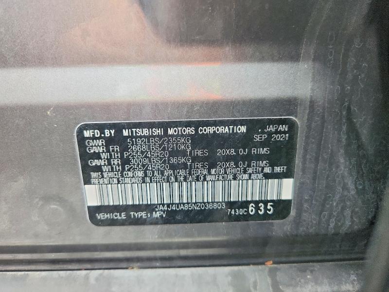 Продаж на аукціоні авто 2022 Mitsubishi Outlander, vin: JA4J4UA85NZ036803, номер лоту: 49884586