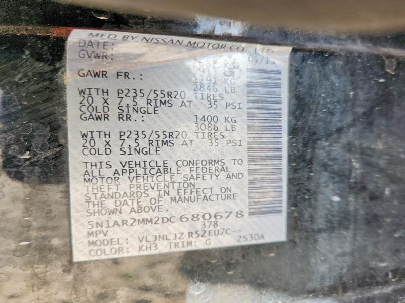 Auction sale of the 2013 Nissan Pathfinder, vin: 5N1AR2MM2DC680678, lot number: 51188166
