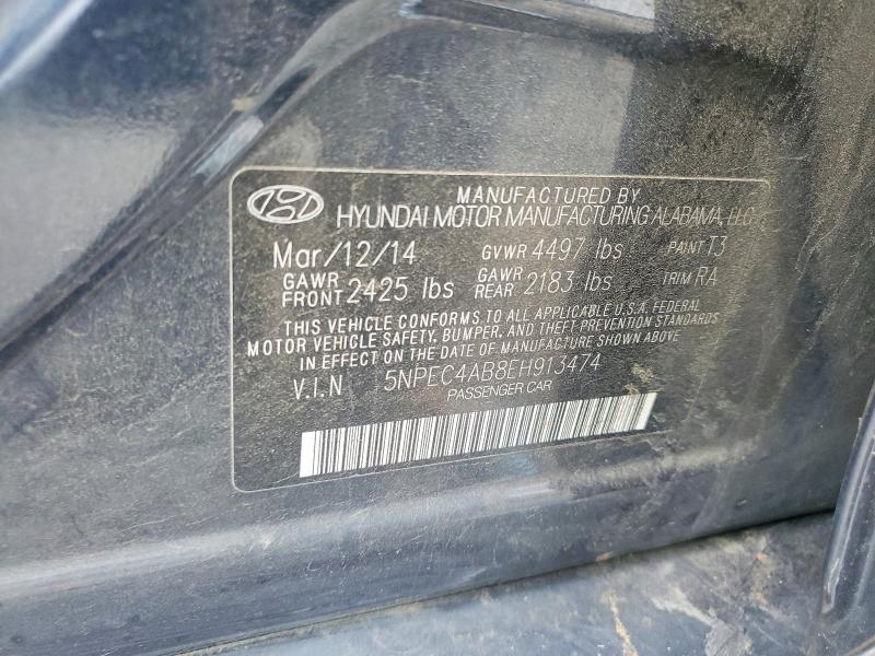 51105716 :رقم المزاد ، 5NPEC4AB8EH913474 vin ، 2014 Hyundai Sonata مزاد بيع