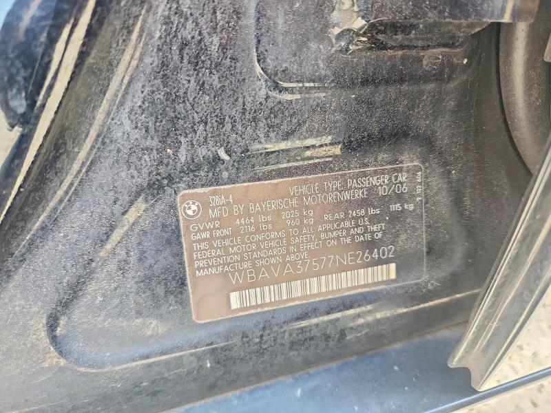 50845666 :رقم المزاد ، WBAVA37577NE26402 vin ، 2007 Bmw 328 مزاد بيع