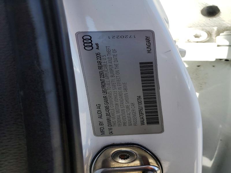 Продажа на аукционе авто 2016 Audi A3, vin: WAUA7GFF5G1100794, номер лота: 49683446