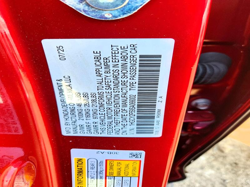 50901636 :رقم المزاد ، 1HGCY2F59SA066002 vin ، 2025 Honda Accord مزاد بيع