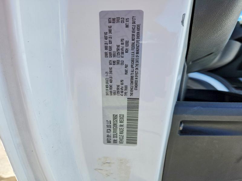 48292896 :رقم المزاد ، 3C6LRVVGXME529692 vin ، 2021 Ram Promaster 2500 مزاد بيع