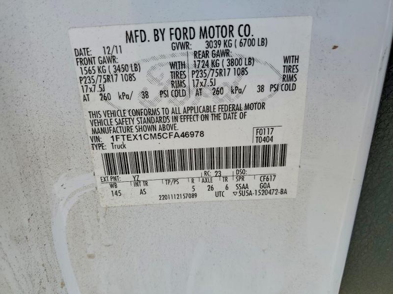 Продаж на аукціоні авто 2012 Ford F150, vin: 1FTEX1CM5CFA46978, номер лоту: 50432296