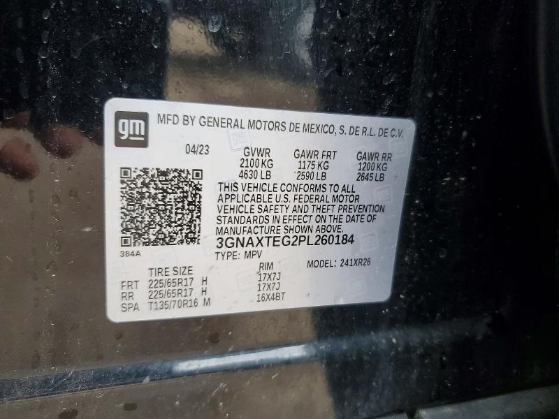 51008546 :رقم المزاد ، 3GNAXTEG2PL260184 vin ، 2023 Chevrolet Equinox مزاد بيع