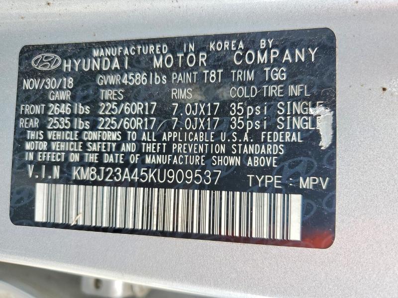 Продажа на аукционе авто 2019 Hyundai Tucson, vin: KM8J23A45KU909537, номер лота: 50220626