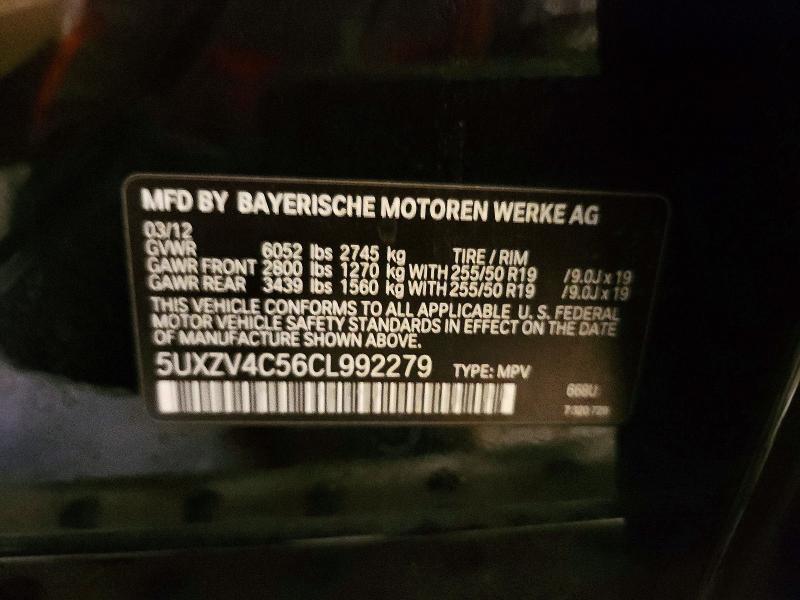 Aukcja sprzedaży 2012 Bmw X5, vin: 5UXZV4C56CL992279, numer aukcji: 51528876