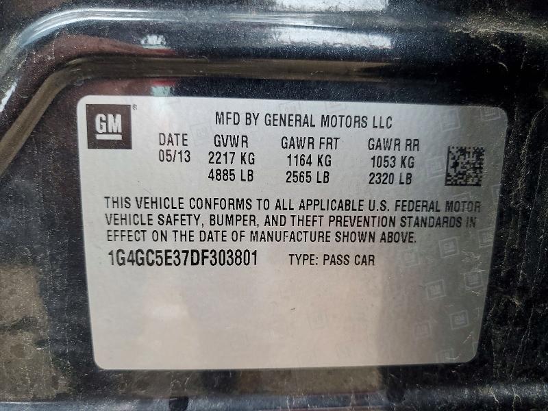 Продаж на аукціоні авто 2013 Buick Lacrosse, vin: 1G4GC5E37DF303801, номер лоту: 49813276