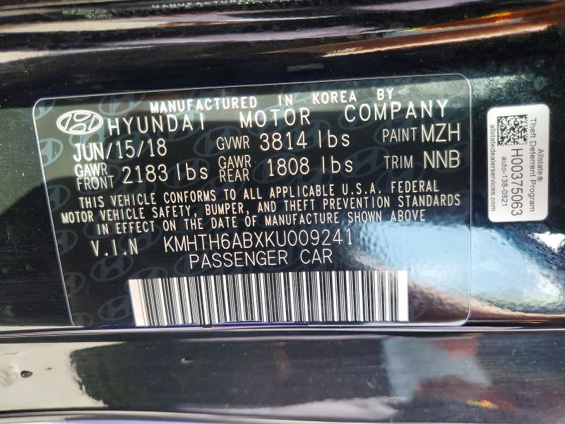 Продажа на аукционе авто 2019 Hyundai Veloster, vin: KMHTH6ABXKU009241, номер лота: 49397246