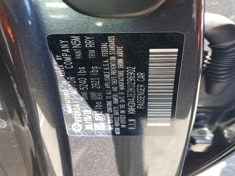 51290616 :رقم المزاد ، KMHGN4JE3KU296902 vin ، 2019 Genesis G80 مزاد بيع