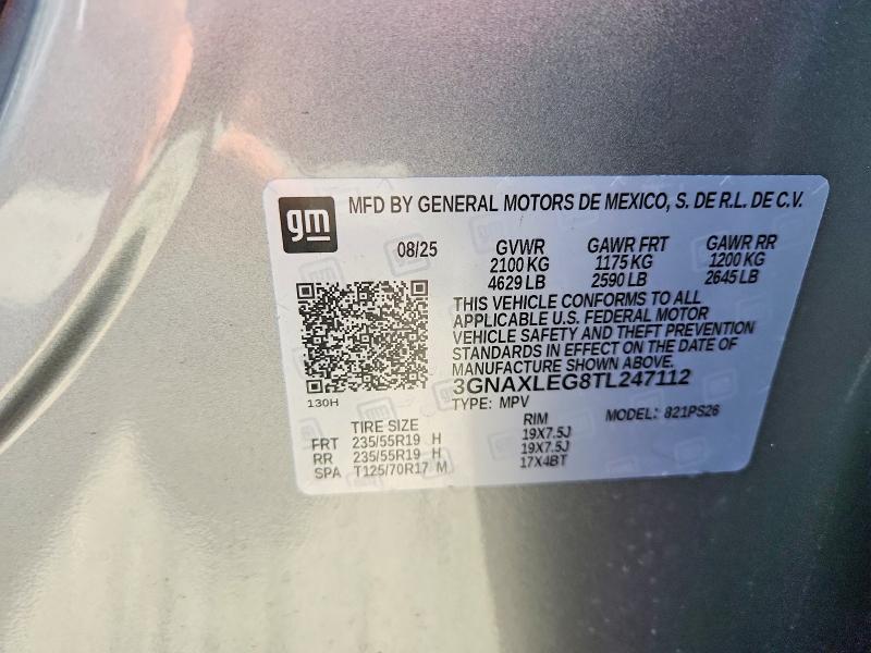 Продажа на аукционе авто 2026 Chevrolet Equinox, vin: 3GNAXLEG8TL247112, номер лота: 51536046