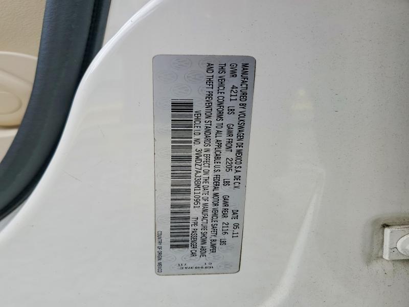Продаж на аукціоні авто 2011 Volkswagen Jetta, vin: 3VWDZ7AJ3BM110951, номер лоту: 51609696