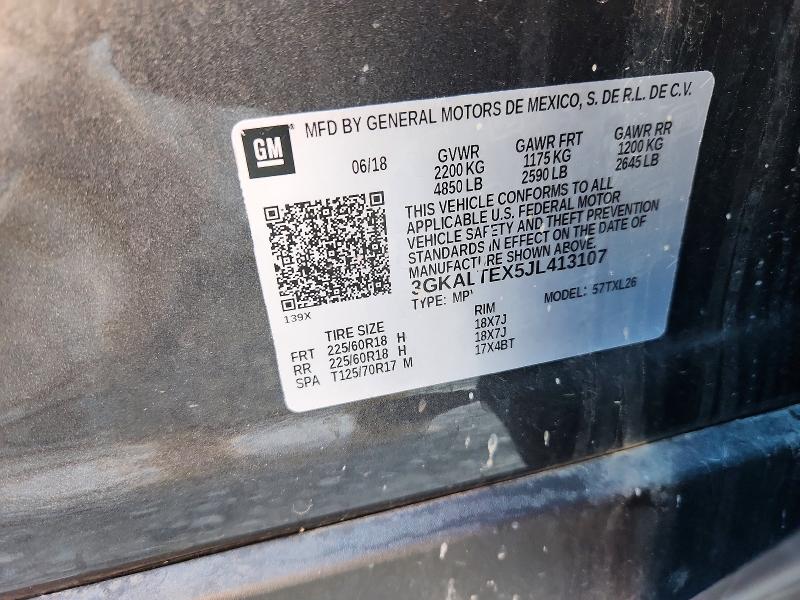 49817276 :رقم المزاد ، 3GKALTEX5JL413107 vin ، 2018 Gmc Terrain مزاد بيع