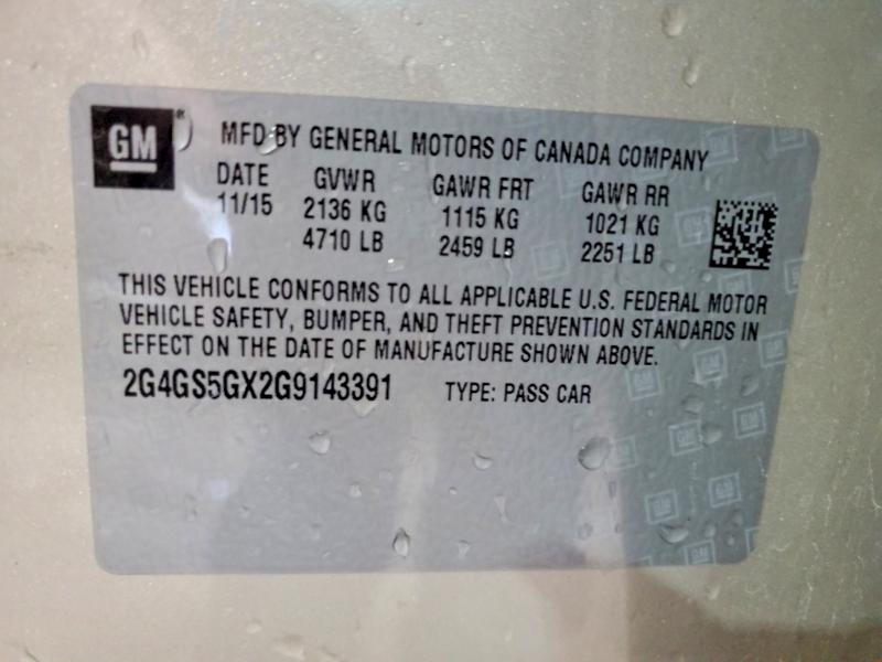 47912336 :رقم المزاد ، 2G4GS5GX2G9143391 vin ، 2016 Buick Regal مزاد بيع