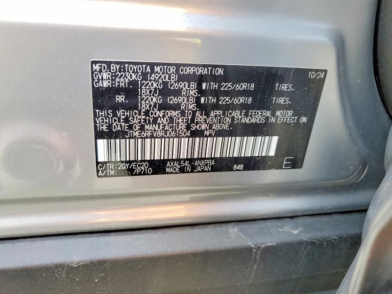 52015986 :رقم المزاد ، JTME6RFV8RJ061504 vin ، 2024 Toyota Rav4 مزاد بيع