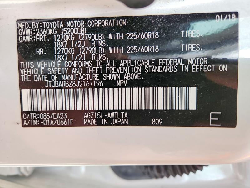 Aukcja sprzedaży 2018 Lexus Nx 300, vin: JTJBARBZ8J2167196, numer aukcji: 49209946