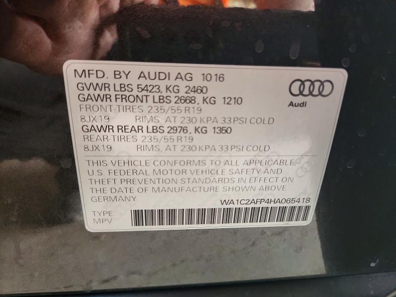 Продажа на аукционе авто 2017 Audi Q5, vin: WA1C2AFP4HA065418, номер лота: 51897746