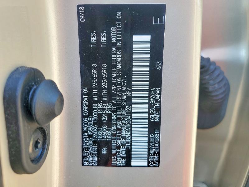 2019 Lexus Rx 350 მანქანა იყიდება აუქციონზე, vin: JTJBZMCA1K2041123, აუქციონის ნომერი: 50886486