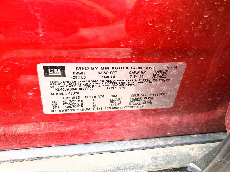 Продаж на аукціоні авто 2019 Buick Encore, vin: KL4CJASB4KB838029, номер лоту: 51534396