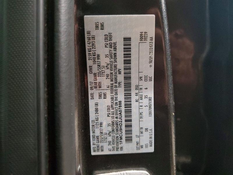 Продаж на аукціоні авто 2018 Ford Escape, vin: 1FMCU9HD2JUA07888, номер лоту: 47643086
