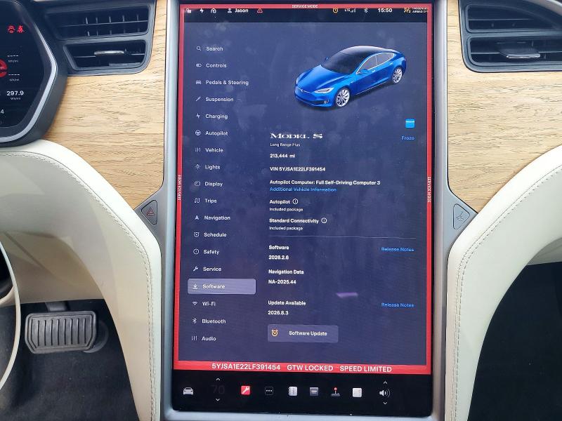 2020 Tesla Model S მანქანა იყიდება აუქციონზე, vin: 5YJSA1E22LF391454, აუქციონის ნომერი: 51459846