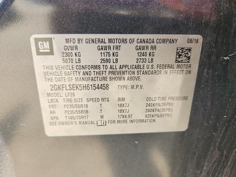 2017 Gmc Terrain მანქანა იყიდება აუქციონზე, vin: 2GKFLSEK5H6154458, აუქციონის ნომერი: 50951596
