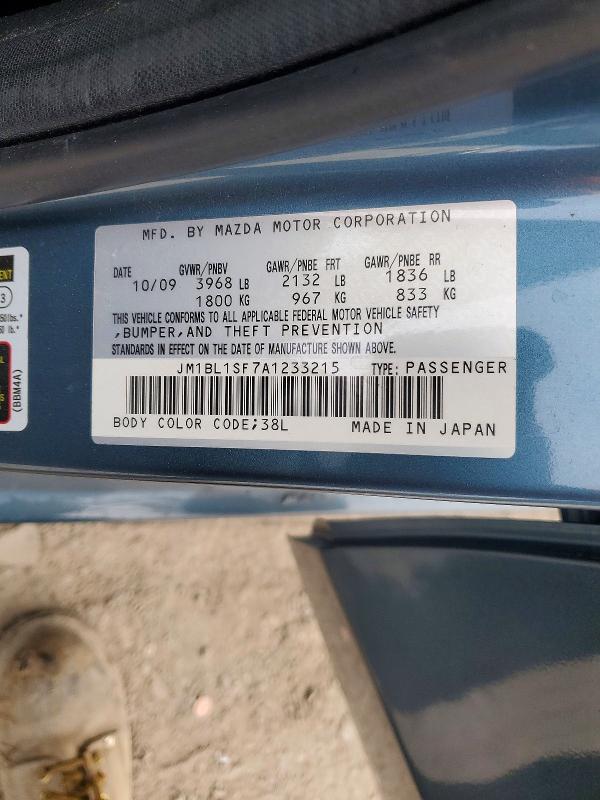 50271656 :رقم المزاد ، JM1BL1SF7A1233215 vin ، 2010 Mazda 3 مزاد بيع