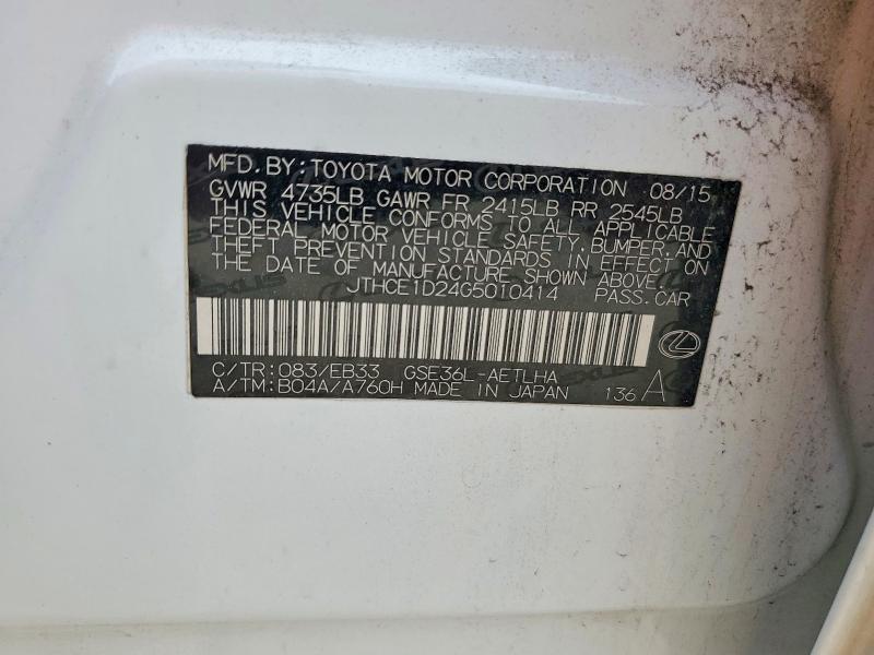 Продажа на аукционе авто 2016 Lexus Is, vin: JTHCE1D24G5010414, номер лота: 51330716
