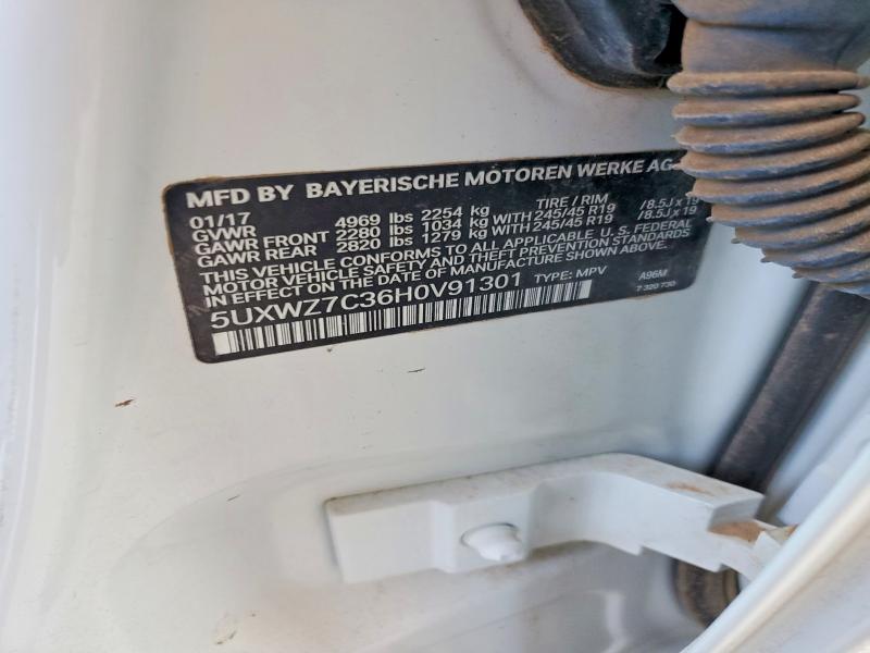 Aukcja sprzedaży 2017 Bmw X3, vin: 5UXWZ7C36H0V91301, numer aukcji: 49048666