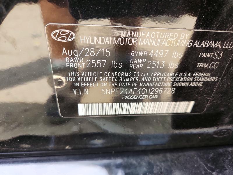 Продажа на аукционе авто 2016 Hyundai Sonata, vin: 5NPE24AF4GH296728, номер лота: 50228506